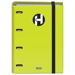 DOHE SERIE ICON CARPETA DE 4 ANILLAS FORMATO A4 CON RECAMBIO DE 100 HOJAS DE 90 GR Y 4 TALADROS - CIERRE CON GOMA ELASTICA - ANILLAS DE 35MM - COLOR VERDE