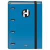 DOHE SERIE ICON CARPETA DE 4 ANILLAS FORMATO A4 CON RECAMBIO DE 100 HOJAS DE 90 GR Y 4 TALADROS - CIERRE CON GOMA ELASTICA - ANILLAS DE 35MM - COLOR AZUL CLARO