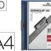 DURABLE DURACLIP 60 CARPETA DE PLASTICO CON CLIP DE ACERO - TAMAÑO A4 - CAPACIDAD HASTA 60 HOJAS - PARTE POSTERIOR RIGIDA COLOR AZUL OSCURO