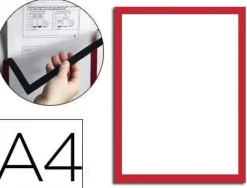 DURABLE DURAFRAME MAGNETIC A4 PACK DE 5 MARCOS MAGNETICOS PARA MOSTRAR INFORMACION EN FORMATO A4 - COLOCACION EN VERTICAL Y HORIZONTAL - MARCO DE COLOR ROJO