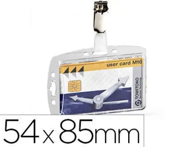 DURABLE IDENTIFICADOR RIGIDO CON PINZA PARA 1 TARJETA - PARA IDENTIFICACION DE EMPRESA/ACREDITACIONES DE SEGURIDAD - DIMENSIONES INTERIORES 54X87MM