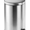DURABLE PAPELERA DE PEDAL REDONDA 20L - ACERO INOXIDABLE - ANTIHUELLAS - BASE ANTIDESLIZANTE