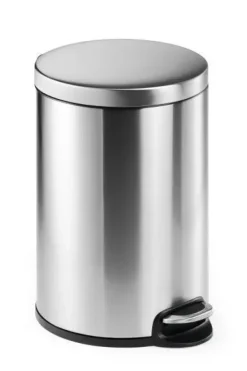 DURABLE PAPELERA DE PEDAL REDONDA 20L - ACERO INOXIDABLE - ANTIHUELLAS - BASE ANTIDESLIZANTE