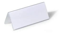 DURABLE PORTANOMBRES DE MESA CON FORMA DE TEJADO - PLASTICO - INCLUYE ETIQUETAS EN BLANCO - TAMAÑO DE LA ETIQUETA 61/122X150MM