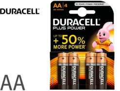 DURACELL MN1500B4 PILAS ALCALINAS AA LR6 1.5V PLUS POWER (4 UNIDADES)