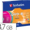 DVD-R VERBATIM AZO CAPACIDAD 4.7GB VELOCIDAD 16X 120 MIN PACK DE 5 UNIDADES COLORES SURTIDOS CAJA SLIM