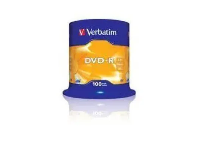 DVD-R VERBATIM CAPACIDAD 4,7 GB VELOCIDAD 16X PACK 100 UNIDADES