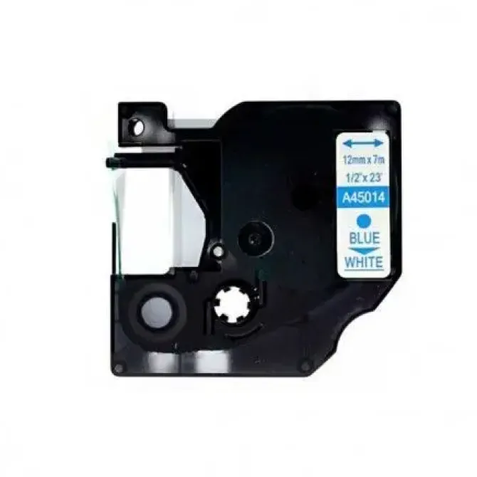 DYMO D1 45014 CINTA DE ETIQUETAS GENERICA PARA ROTULADORA - TEXTO AZUL SOBRE FONDO BLANCO - ANCHO 12MM X 7 METROS - REEMPLAZA S0720540