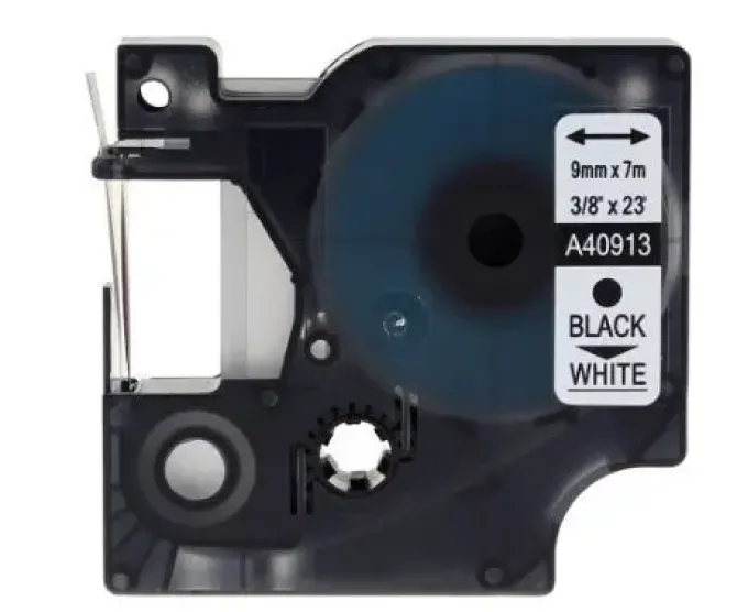 DYMO D1 40913 CINTA DE ETIQUETAS GENERICA PARA ROTULADORA - TEXTO NEGRO SOBRE FONDO BLANCO - ANCHO 9MM X 7 METROS - REEMPLAZA S0720680