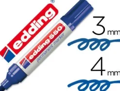 EDDING 550 ROTULADOR PERMANENTE - PUNTA REDONDA - TRAZO ENTRE 3 Y 4 MM. - RECARGABLE - SECADO RAPIDO - COLOR AZUL
