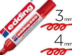 EDDING 550 ROTULADOR PERMANENTE - PUNTA REDONDA - TRAZO ENTRE 3 Y 4 MM. - RECARGABLE - SECADO RAPIDO - COLOR ROJO