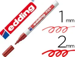 EDDING 751 ROTULADOR PERMANENTE - PUNTA REDONDA - TRAZO ENTRE 1 Y 2 MM. - TINTA OPACA - SECADO RAPIDO - COLOR ROJO