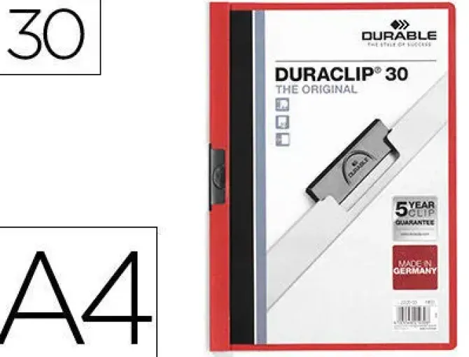 EDDING DOSSIER DURABLE A4 DURACLIP 30H ROJO 2200 RJ MAK180253