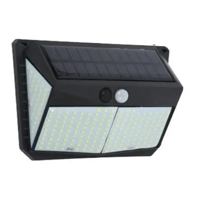 ELBAT APLIQUE SOLAR 3 CARAS - 250LM - LUZ FRIA 6500K - SENSOR MOVIMIENTO - BATERIA 1200MAH