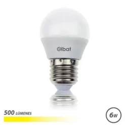 ELBAT BOMBILLA LED G45 6W 500LM E27 LUZ CALIDA - AHORRO DE ENERGIA - LARGA VIDA UTIL - FACIL INSTALACION - COLOR BLANCO CALIDO
