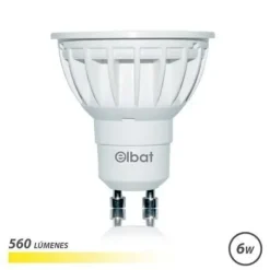 ELBAT BOMBILLA LED GU10 6W 560LM LUZ CALIDA - AHORRO DE ENERGIA - LARGA VIDA UTIL - FACIL INSTALACION - COLOR BLANCO CALIDO