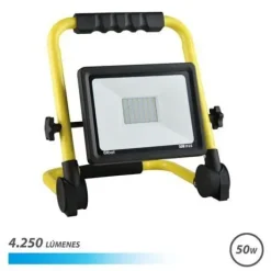 ELBAT FOCO LED CON SOPORTE PLEGABLE 50W - 4250 LUMENES - 6500K LUZ FRIA - CABLE DE 1.50M - IP65 PARA USO EN EXTERIOR
