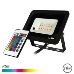 ELBAT FOCO LED RGB 10W - CONTROL REMOTO - IP65 - IDEAL PARA EXTERIOR