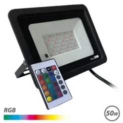 ELBAT FOCO LED RGB 50W - CONTROL REMOTO - IP65 - IDEAL PARA EXTERIOR