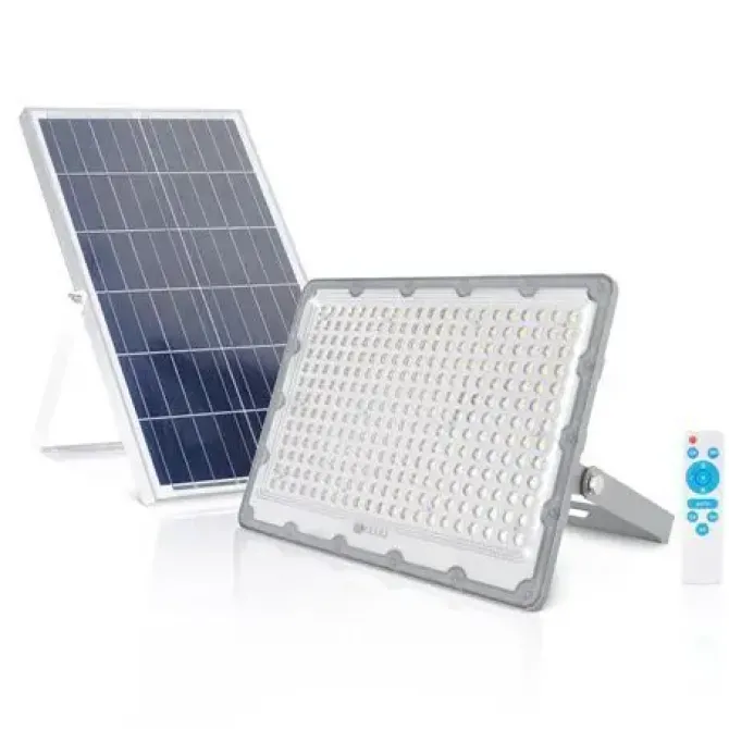 ELBAT FOCO SOLAR LED 200W - 3600LM - LUZ FRIA 6500K - AUTONOMIA HASTA 2 DIAS - CONTROL REMOTO - IP67