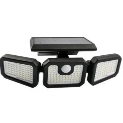 ELBAT FOCO SOLAR TRIPLE - 800LM - LUZ FRIA 6500K - SENSOR DE MOVIMIENTO