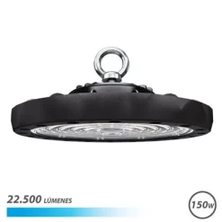 ELBAT LAMPARA LED UFO DE TECHO - POTENCIA: 150W - LUMENES: 22500 - LUZ FRIA: 6500K - AC 100-240V - DIAMETRO: 28.6CM - ANGULO AJUSTABLE - COLOR NEGRO