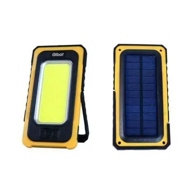 ELBAT LINTERNA LED SOLAR RECARGABLE - GANCHO E IMAN - COB 10W 800LM - COLOR NEGRO