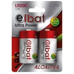 ELBAT PACK DE 2 PILAS ALCALINAS LR20C