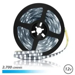 ELBAT TIRA LED 12V 2700LM - LUZ FRIA 6500K - 30 LED POR METRO - LONGITUD 5M