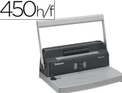 ENCUADERNADORA PARA ESPIRAL FELLOWES METAL 50R PERFORA 12 HOJAS TAMAÑO A4 PASO 5:1 ENCUADERNA 450 HOJAS