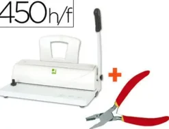 ENCUADERNADORA PARA ESPIRAL Q-CONNECT PERFORA 10 HOJAS TAMAÑO A4 ENCUADERNA HASTA 450 HOJAS PASO 5:1