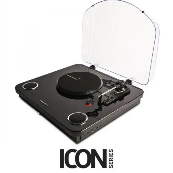 ENERGY SISTEM BLACKSPIN TOCADISCOS BLUETOOTH CON ALTAVOCES 10W - FUNCION AUTO-STOP - GRABACION USB - COMPATIBLE CON 33/45/78 RPM - CONEXION RCA/BLUETOOTH - COLOR NEGRO