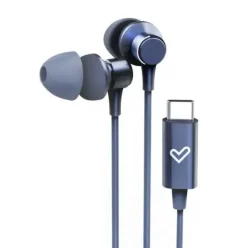 ENERGY SISTEM METALLIZED AURICULARES CON CABLE TIPO C - MICROFONO - CONTROLADOR DE 3 BOTONES - FUNDA DE TRANSPORTE - COLOR AZUL