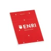 ENRI BLOC DE NOTAS GRAPADO FORMATO A7 LISO - 80 HOJAS MICROPERFORADAS - TAPA BLANDA ROJA
