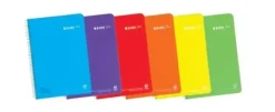 ENRI PLUS PACK DE 5 CUADERNOS ESPIRAL FORMATO FOLIO PAUTADO 3.5MM - 80 HOJAS 90GR CON MARGEN - CUBIERTA DE PLASTICO - COLORES SURTIDOS
