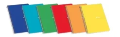 ENRI PLUS PACK DE 5 CUADERNOS ESPIRAL FORMATO FOLIO 1 LINEA - 80 HOJAS 60GR CON MARGEN - CUBIERTA DURA - COLORES SURTIDOS