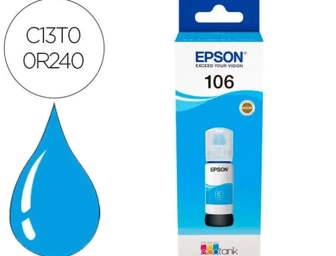 EPSON 106 CYAN BOTELLA DE TINTA ORIGINAL - C13T00R240
