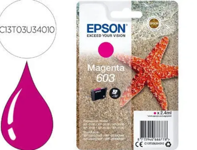 EPSON 603 MAGENTA CARTUCHO DE TINTA ORIGINAL - C13T03U34010
