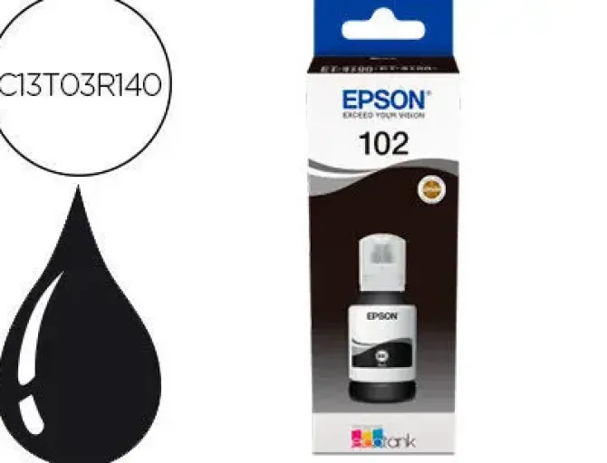 EPSON 102 NEGRO BOTELLA DE TINTA PIGMENTADA ORIGINAL - C13T03R140