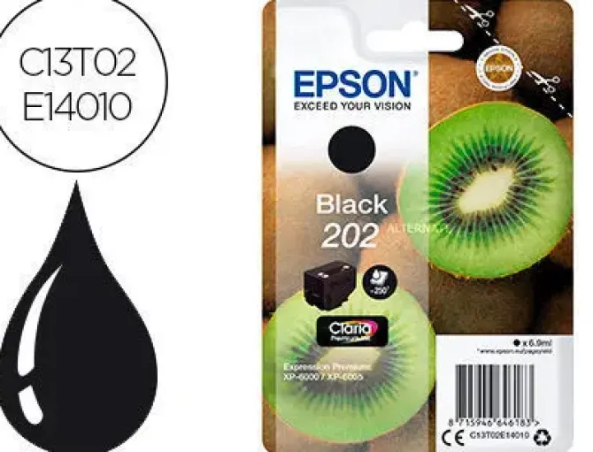 EPSON 202 NEGRO CARTUCHO DE TINTA ORIGINAL - C13T02E14010
