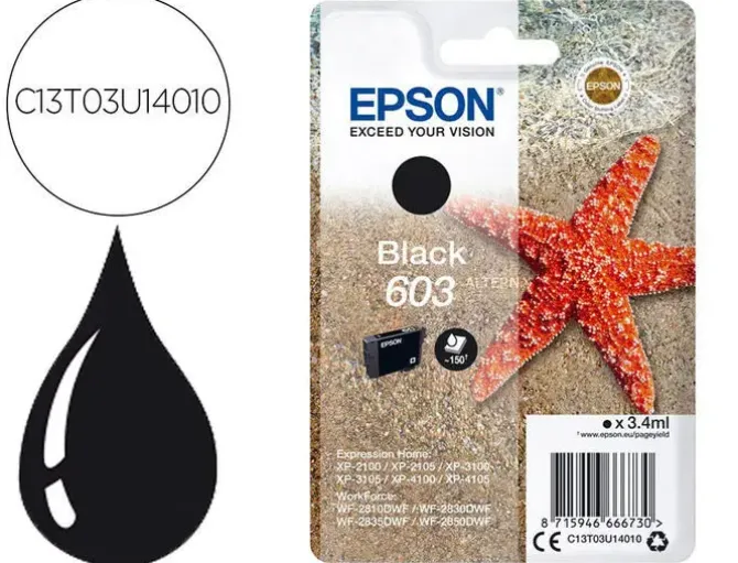 EPSON 603 NEGRO CARTUCHO DE TINTA ORIGINAL - C13T03U14010