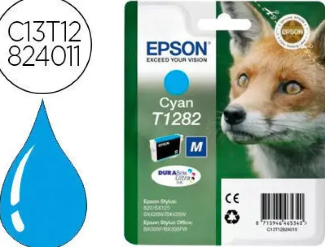 EPSON T1282 CYAN CARTUCHO DE TINTA ORIGINAL - C13T12824012
