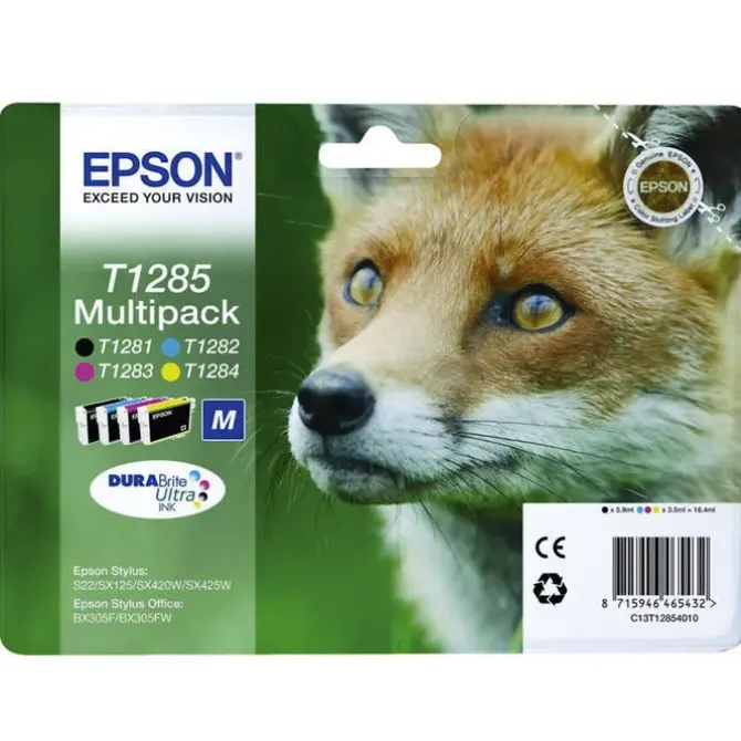 EPSON T1285 PACK DE 4 CARTUCHOS DE TINTA ORIGINALES - C13T12854012