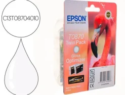 EPSON T0870 PACK DE 2 OPTIMIZADORES DE BRILLO CARTUCHOS DE TINTA ORIGINALES - C13T08704010
