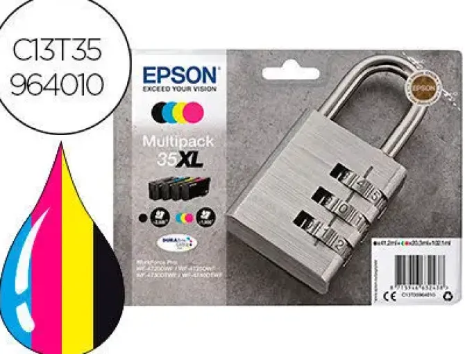 EPSON T3596 (35XL) PACK DE 4 CARTUCHOS DE TINTA ORIGINALES - C13T35964010