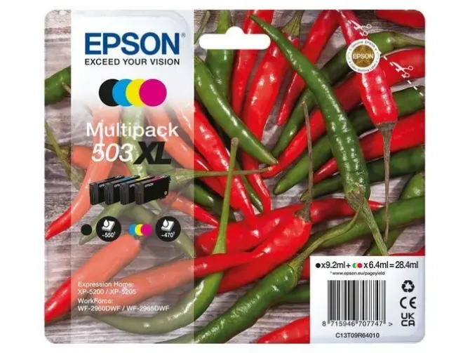 EPSON 503XL PACK DE 4 CARTUCHOS DE TINTA ORIGINALES - C13T09R64010