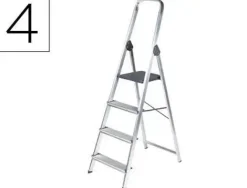 ESCALERA Q-CONNECT DE ALUMINIO 4 PELDAÑOS 860X462X1470 MM PESO MAXIMO 150 KG EN-131