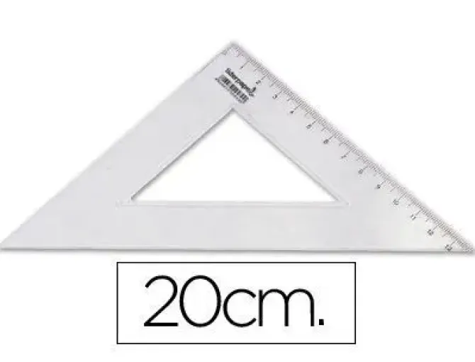 ESCUADRA LIDERPAPEL 20 CM PLASTICO CRISTAL