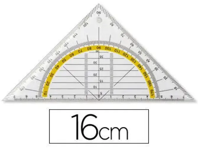 ESCUADRA LIDERPAPEL GEOMETRIA 16 CM PLASTICO CRISTAL