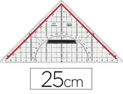 ESCUADRA M+R GEOMETRIA 25 CM PLASTICO CRISTAL